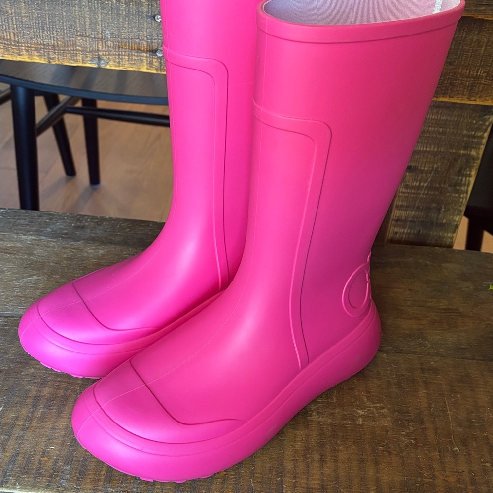 Pink Salvatore Ferragamo Rain Boots